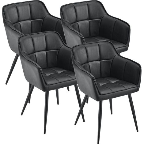 Lote de 4 sillas de comedor diseño moderno robusto 81 x 57 x 53 cm negro 030009806 (1/5)