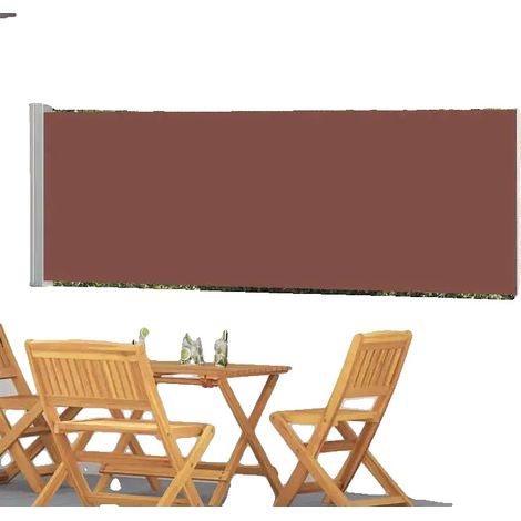 Tenda laterale per patio, in tessuto rivestito in PU, alta 100 cm, estensibile da 0 a 500 cm, a parete, con struttura telescopica. (1/5)