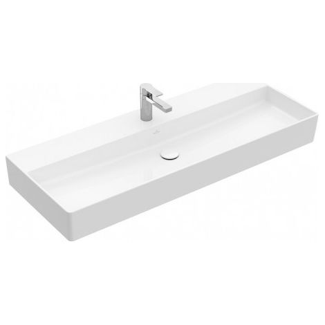 Villeroy & Boch Memento 2.0 lavabo mural, 1200 x 470 mm, 1 trou pour robinet, avec trop-plein, poli, 4A22CL, Coloris: Ebène, Céramique Plus - 4A22CLS5