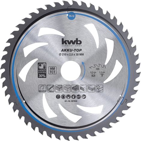 kwb 587856 Lama circolare in metallo duro 210 x 30 x 1.3 mm Numero di denti: 48 1 pz. (1/4)