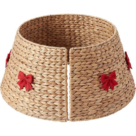 Christmas Tree Collar ⌀ 60 cm Handmade Round Christmas Decorations Watery Hyacinth Natural Hintta (1/4)