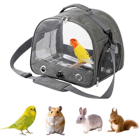 Borsa per il trasporto di uccelli - Borsa per il trasporto - Animale domestico - Posatoio - Tracolla - Pieghevole - Cerniera - Ventilazione (1/5)