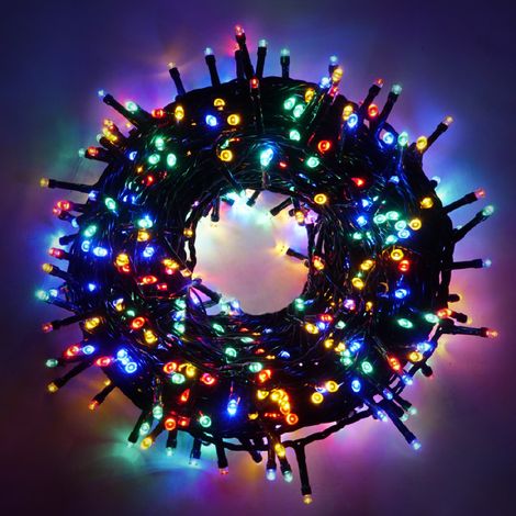 Catena Luminosa di Natale a 500 LED con 8 giochi di Luce per uso Interno/Esterno (Luce Multicolore) (1/3)