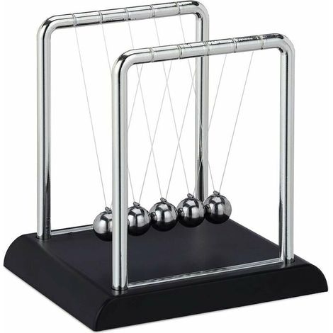 Pendule Newton, pendule de lancer du poids classique, 5 boules, décoration physique pour bureau et bureau, pendule boule, argent, 3,5 x 3,5 x ,5 cm (1/5)