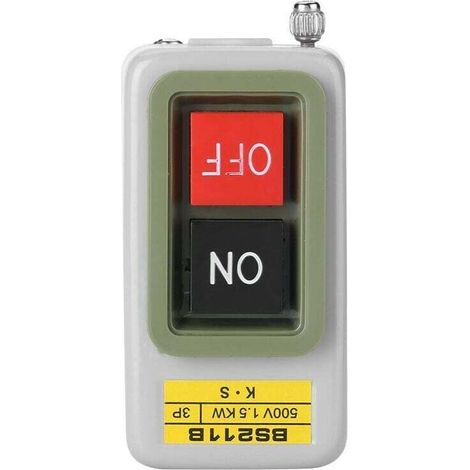 Interrupteur à bouton-poussoir marche/arrêt 3P autobloquant AC 220V/380V BS211B A (1/4)