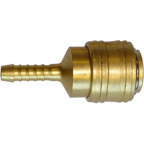 Raccord rapide avec raccord cannelé pour tuyau air comprimé Ø 6 mm