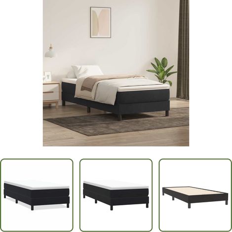 vidaXL Confort - Sommier à lattes de lit sans matelas noir 90x220 cm velours (1/5)