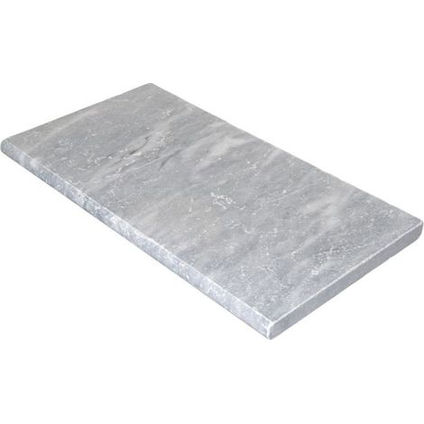 Margelle de piscine pierre naturelle Marbre Gris Vieillie 61x33x3 cm Bord 1/2 Rond - À l'unité - Ti'ma Stone (1/3)