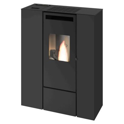 Punto Fuoco – Poêle à granulés étanche slim canalisable 9.9 kW – Foyer acier – Sortie fumées arrière/supérieure – Volume de chauffe jusqu'à 300 m³