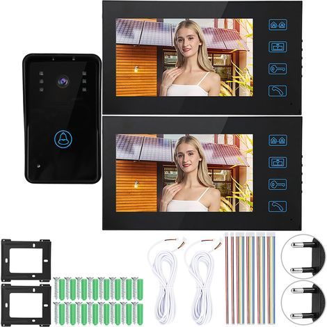 7-inch Video Intercom with 2 Monitors, Touchscreen Door Entry System (1/5)