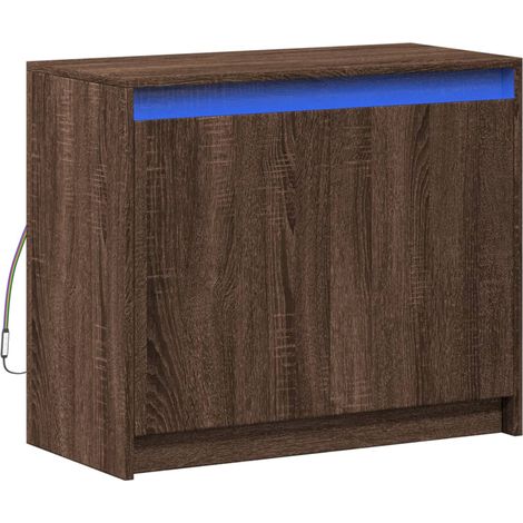 Aparador cómoda cómoda armario mueble organizador cocina salón salón con LED 72 x 34 x 61 cm madera contrachapada marrón 020029790