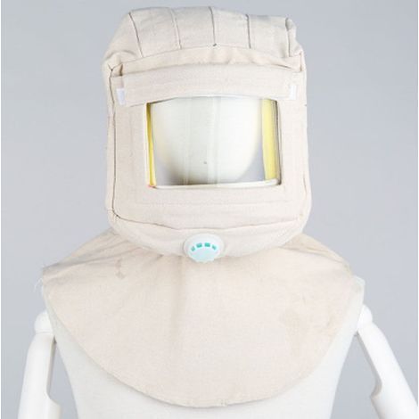 pair Écran facial de sablage, protection anti-poussière Casque de sécurité intégré Cagoule de sablage pour le sablage (1/4)