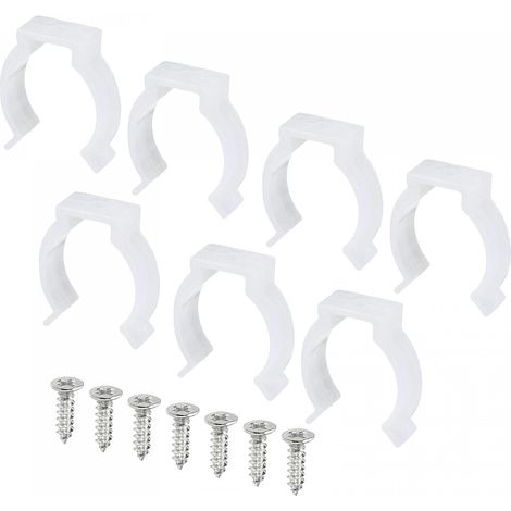 T8 U Clips Support Console Fluorescent Tube Lumière Fixture Plastique Tuyau Pinces avec Vis pour LED Ampoules Plafonnier Lampe Blanc Coffret de 10 (1/5)
