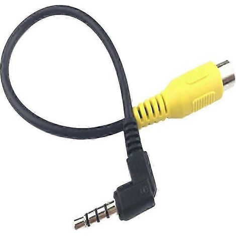 Adaptateur câble léger 2,5 mm vers RCA pour tablette GPS, rallonge compacte, caméra de recul, installation facile pour DVR de voiture (noir) - Bon (1/3)