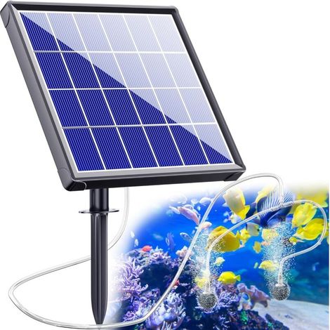 Solarbelüfter für Teiche – 2,5-W-Sauerstoffpumpe mit integrierter Batterie – für Teiche, Aquarien und externe Wasserkreislaufsysteme