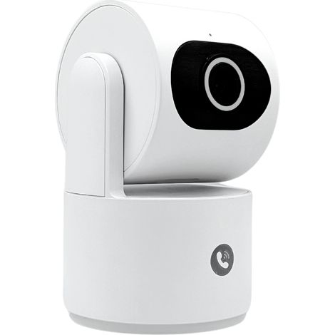 Konyks Camini Care 2 - Caméra de Surveillance intérieure WiFi, 3MP, Bouton d'appel vidéo et Sirène intégrée, Notifications Smartphone, Détection de Mouvement et Bruit, Compatible Google Home et Alexa (1/5)