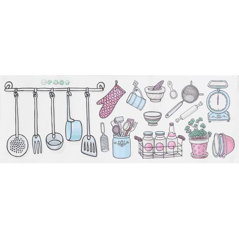 Papier peint adhésif original motifs cuisine, autocollant déco pour meubles et murs cuisine (1/5)