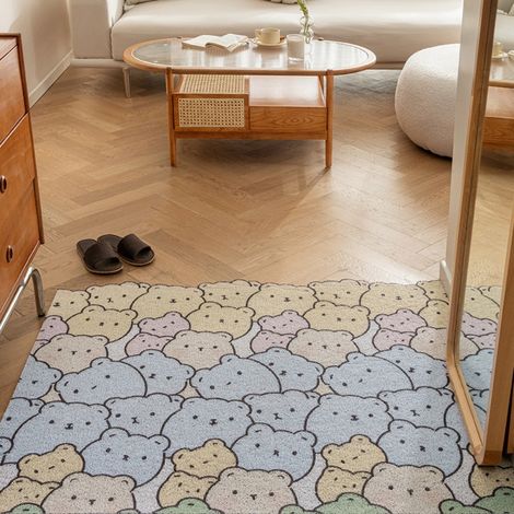 Ours en peluche coloré [format horizontal] 4060cm Boucle en soie Tapis de sol miniature à boucles, résistant, antitache et anti-usure, idéal pour enlever la boue et la saleté de l'entrée. Personnalis (1/5)