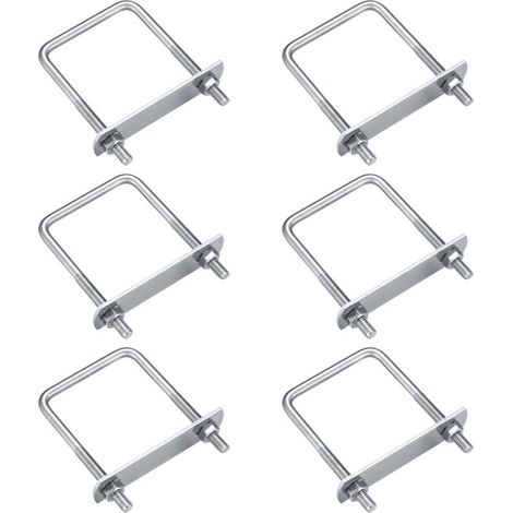 Ahlsen – Boulons en U M6 – Acier inoxydable 80x50mm – Lot de 6 pièces – Résistants à la corrosion pour fixation tuyaux et tôles