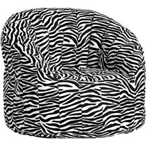 Fauteuil rond rembourré, effet "zèbre", Dimensions 80 x 80 x 80 cm (1/3)