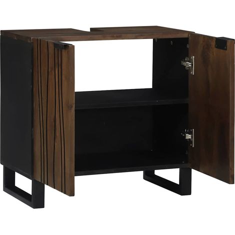 Meuble de Lavabo de Salle de Bain Noyer 62 x 33 x 58 cm CFW241177 (1/5)