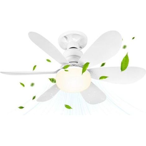 Ventilateur de Plafond avec Lumière et Telmmande, 30W Dimmable Ventilateur Plafond LED avec Douille E27, lustre ventilateur de plafond pour Chambre, Salon, 6 Pales,3 Vitesses,Timing [Classe énergét (1/4)