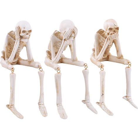 Squelettes pour Halloween 3 Pièces De Décoration De Squelettes Assises  Figurine d'Halloween Pour Fond Photo Magasin De Détail École Maison Hantée Fête Chambre À Coucher Vacances (1/5)
