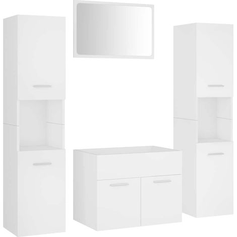 Set Mobili da Bagno Bianco in Truciolato vidaXL