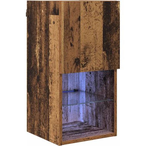 Moderno mobile porta TV da parete rettangolare con ripiani pratici 30,5 x 30 x 60 cm in legno multistrato legno antico 020052804