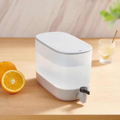 Carafe À Eau Froide - 4 L - Robinet Intégré - Compatible Réfrigérateur - Polypropylène Alimentaire - Gris