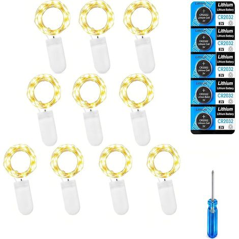 CNMTCCO Batteriebetriebene Lichterkette - Mini-LED-Lichterkette mit Batterie - Kupferdraht für Schlafzimmerdekoration, Hochzeitsdekoration, Weihnachtsdekoration, Partybeleuchtung (Warmweiß) (1/5)