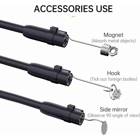 Caméra endoscopique avec lumière, endoscope HD 1080P, écran 4,3 pouces, 8 lumières LED réglables, cordon d'inspection de 16,4 pieds (1/5)