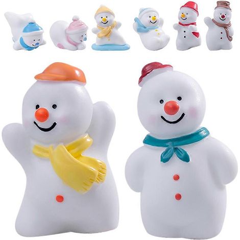 Petite figurine de bonhomme de neige en résine pour fête de Noël 16 pièces (1/5)