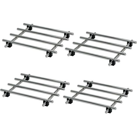 Lot de 4 dessous de plat en acier inoxydable, dessous de plat légers en métal pour casseroles et poêles chaudes, pour le refroidissement du comptoir, 18 x 18 cm