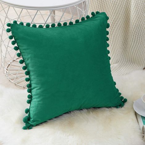Coussin Velours - Housse de Coussin 45 x 45 cm - Fermeture Éclair Cachée - Sans Rembourrage - Lot de 2 (1/5)