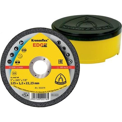 Trennscheibe EDGE D125x1,2mm ger.INOX Bohr.22,23mm KLINGSPOR (1/2)