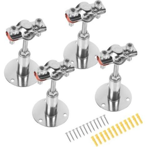 4pcs Support Tuyaux Réglable pour Φ19-22mm, Pince de Support Tube à Montage Mural en Acier Inox avec 12pcs vis et tubes d'expansion, Collier de Serrage Plafond pour la Fixation ou de Barres (1/4)
