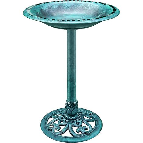 Antikes, leichtes Vogelbad für den Garten aus Polyresin, 71 cm hoch