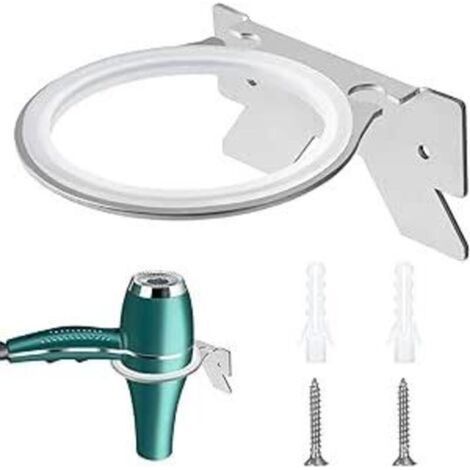 Stainless Steel Hair Dryer Holder Wall Mounted Hair Dryer Holder Hair Dryer Holders for Bedrooms Toilets (1/4)