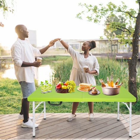 Table jardin pliante 125 cm réglable verte OKMYHOME (1/3)