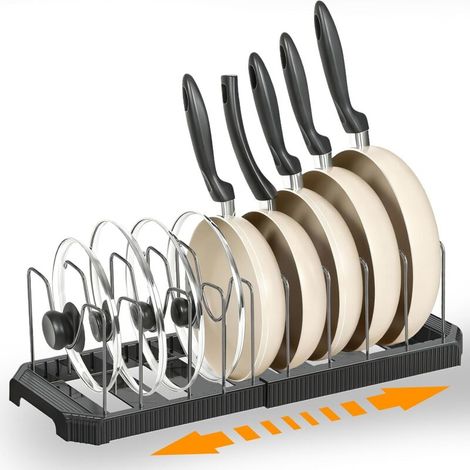 Rangement Poêles et Casseroles pour Tiroir Cuisine – Organisateur Réglable 9 Compartiments pour Couvercles, Planches et Moules (1/5)