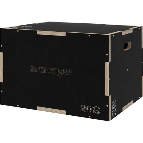 SPORTNOW Jumping Box Pliometrico 3 Altezze in Legno Antiscivolo 61-51-41cm Nero