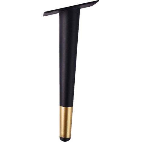 Pieds De Meuble - Métal Noir Et Or - Hauteur 25 Cm - Forme Conique - Pour Canapé Table Basse Armoire - Lot De 1 (1/5)
