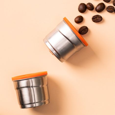 SUNGOOYUE Capsules de café Réutilisables Capsule de café en Acier Inoxydable Compatible avec la Machine à, Facile à Nettoyer, Saveur Fraîche, Filtre à Précis, Idéal pour les Amateurs de, (1/5)