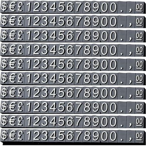 Lot de 170 cubes d'affichage de prix réglables pour bijoux, montres, bagues, prix en dollar, noir (1/4)