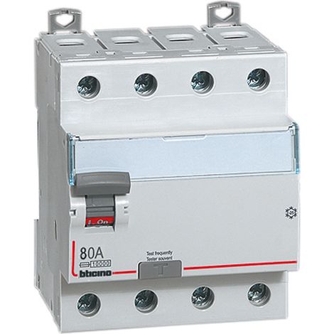 Interruttore differenziale puro Bticino 4 poli 80A 300mA tipo AC 4 moduli G744AC80