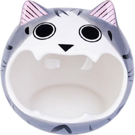 Nid Céramique Hamster - 1 Unité - Design Chat - Refroidissement Estival - Cachette Rongeurs - Pour Souris Gerbilles Chinchillas (1/5)