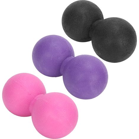 Ballon de yoga en silicone portable pour la relaxation musculaire et le massage des fascias (noir, violet, rose, rouge) (1/5)