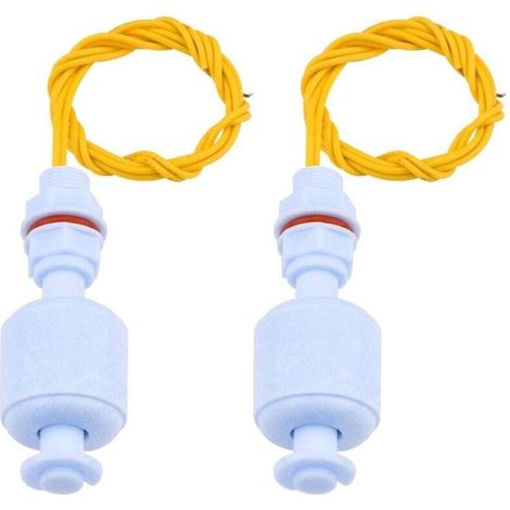 Lot de 2 capteurs de niveau d'eau, flotteur liquide pour hydroponiques, jardinage, aquarium, piscine – 10 W, 52 mm (1/4)