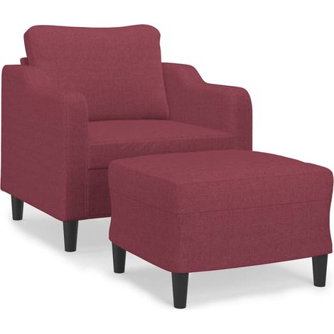 Maison Exclusive - Poltrona con Poggiapiedi Rosso Vino 60 cm in Tessuto